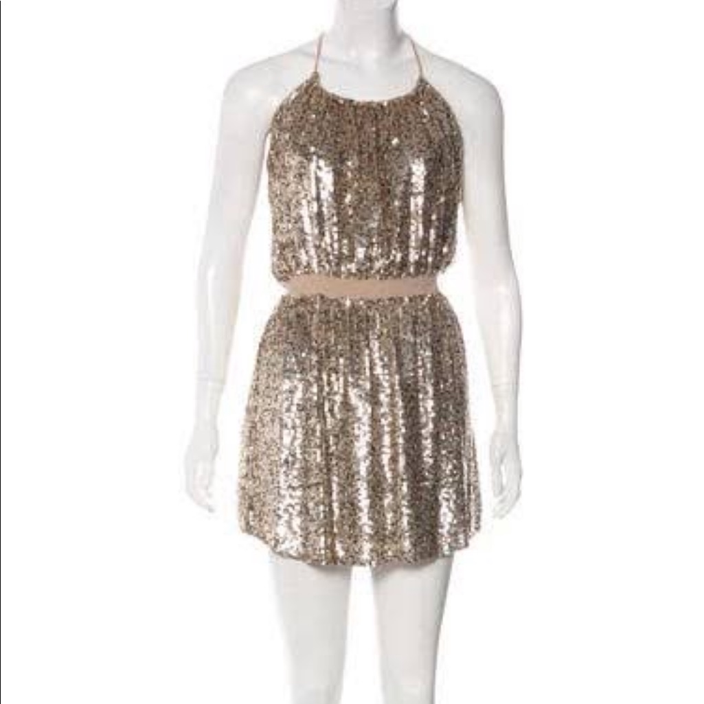 Parker Gold Sequin Mini Dress
